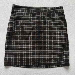 Garage Black White Plaid Mini Skirt Medium Exposed Back Zipper Preppy